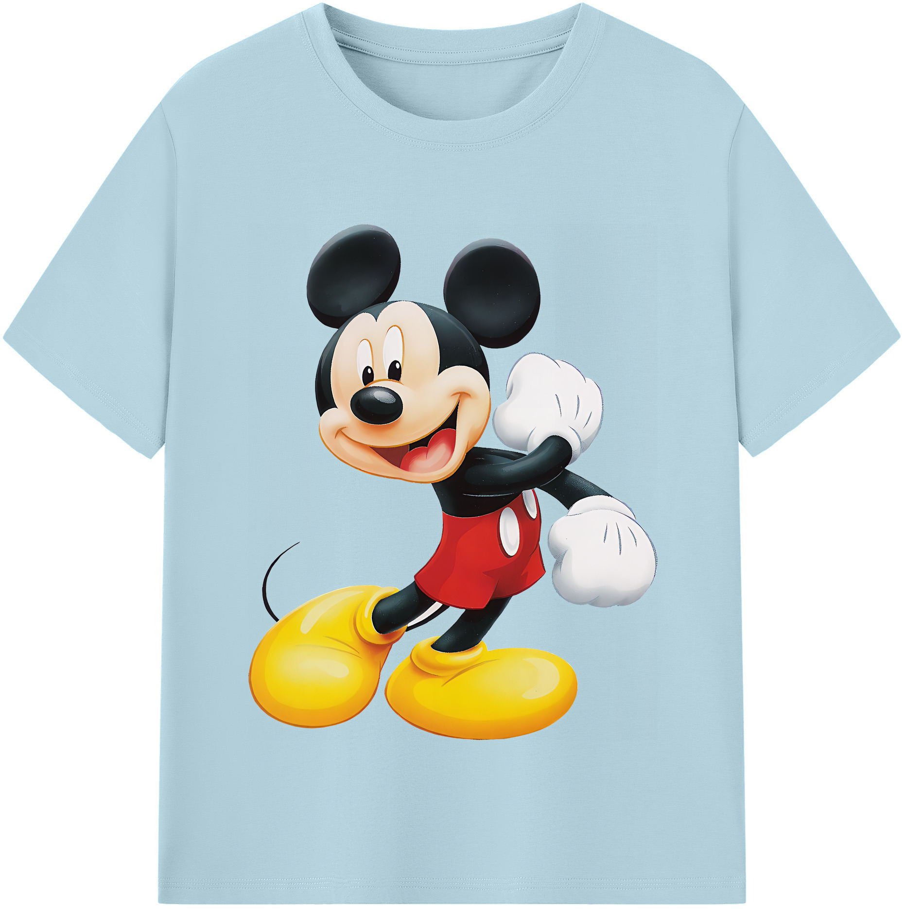 （画像用） ミッキーマウス Mickey Mouse 綿100％半袖Tシャツ（フロントプリント）